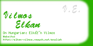 vilmos elkan business card